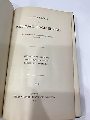 1897 Antique Railroad Engineering I.C.S. Textbook Geometrical Mechanical Drawing • $29.99