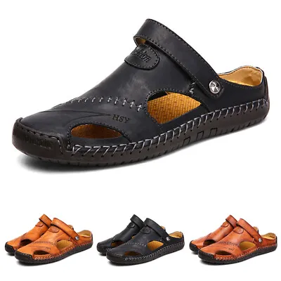 Mens Slide Sandal Beach Sandals Men's Driving Lightweight Slip On Flats Shoe • £26.11