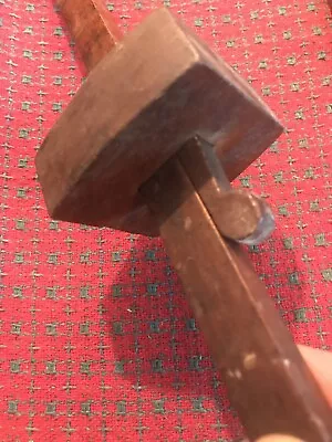 ANTIQUE Mortise Gauge W. Aitken Unique Scribe WOODEN Lock CARPENTER • $29.99