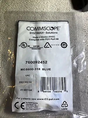 $12.50 • Buy CommScope - Systimax - Lucent - 760092452 - MGS600-318 - Cat6a - Jack - Blue