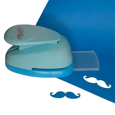 The Paper Studio Blue 2  Inch Mustache Shape Hole Punch Paper Cut Scrapbooking • $24