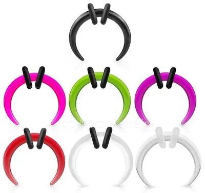 PAIR C-Shape UV Acrylic Buffalo Taper With O-Rings Ear & Septum Stretcher • $5.05