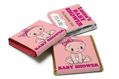 Baby Shower Chocolates Personalised Favours Neapolitan Chocolates Girl V3 • £21.50