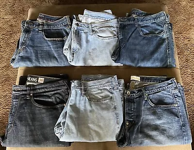 Six Pair Tall Men’s Denim Blue Jeans New & Used • $40