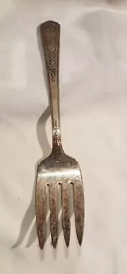 Vintage N.S. Co EPNS Reinforced Silver-Plate Serving Fork Monogrammed  S  8x2.5  • $8.95