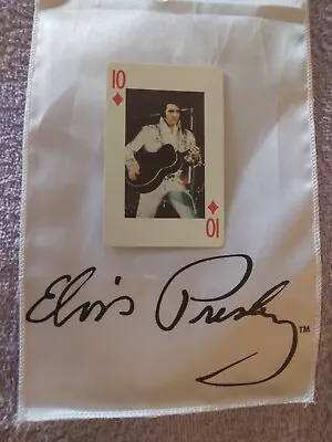 Elvis Presley Signature White Scarf&2 Sided Photo Playing Card Near Mint-mint L2 • $22