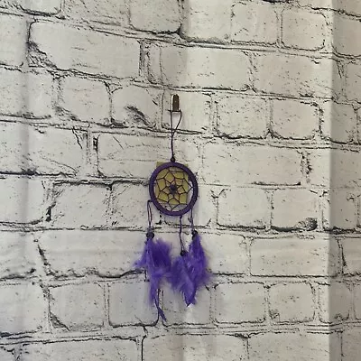 Purple Naturals Handmade Dream Catcher Feather Beads Ring For Home Car Décor • £3