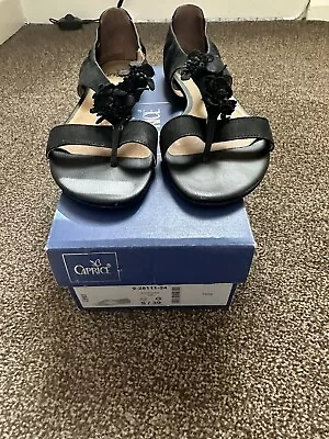 Women’s Caprice Black Sandals. Size 6 VGC • £6