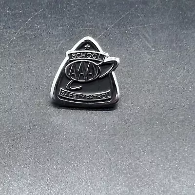 AAA School Safety Patrol Badge Award Black & Silver Toned Triangular Shaped Pin • $7.58