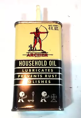 Vintage Archer Prevents Rust Household Oil Can Squeeze Spout 4 Oz. Tool Box Size • $21.25