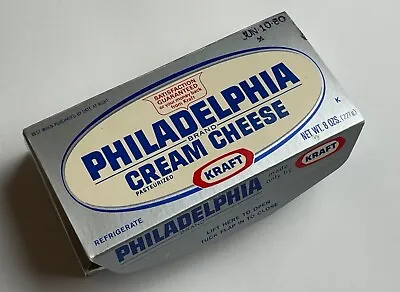 1980 Kraft Philadelphia Cream Cheese Box Vintage Food Packaging Movie Prop • $20