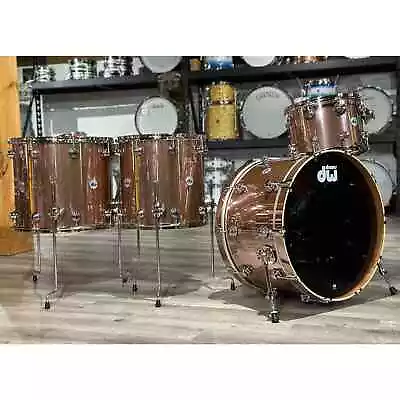 DW Collectors Mahogany/Spruce 4pc Drum Set Rose Copper W/Nickel Hw • $5915.14