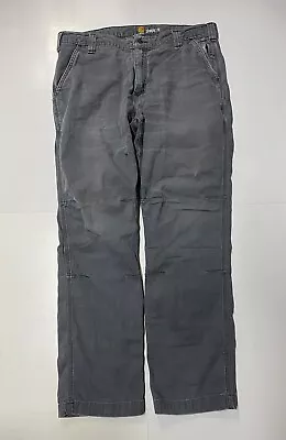 Carhartt Pants Mens 36 X 32 Straight Fit Gray Canvas Used Work Pant • $12.95