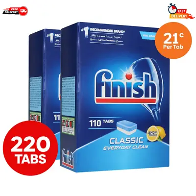 2x Finish Dishwashing Tablets Tabs Classic Everyday Clean Lemon Sparkle 110pk AU • $59.74