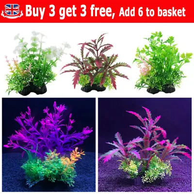 £4.99 • Buy Artificial Fake Plastic Water Grass Plants For Fish Tank Aquarium Decoration YE