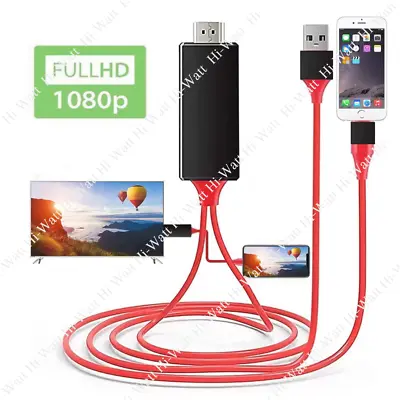 HDMI Mirroring AV Cable Phone To TV HDTV Adapter 1080P For IPhone 14 13 12 11 XR • $11.45