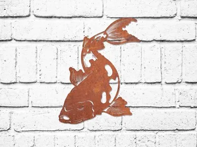 Metal Japanese Koi Fish Wall Art Decoration Ideal For Garden Decoration Or Pond • £27.95