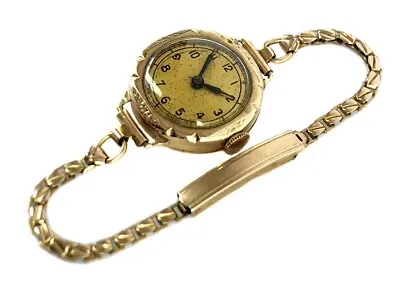 Vintage Ladies Swiss Deco 9ct Solid Gold Handley Australian Round Case Watch  • $295