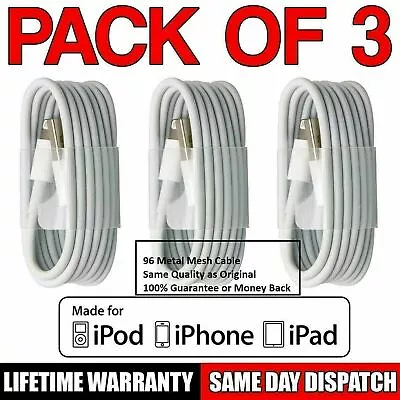 £3.45 • Buy IPhone Charger Fast For Apple Long Cable USB Lead 5 6 7 8 X XS XR Long Lasting
