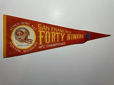 San Francisco 49er's Super Bowl XVI Full Size Vintage Pennant January 1982  • $20