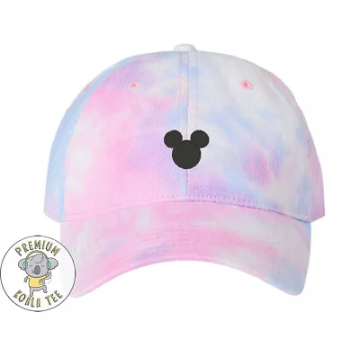 Mickey Mouse Ears Black Embroidered Tie-Dyed Hat Unisex Adult Kids Sizes • $18.95