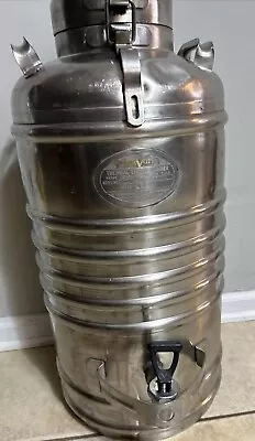 Vintage AerVoid 5 Gallon Stainless Steel Beverage Thermal Jug Dispenser No 804 • $119.99