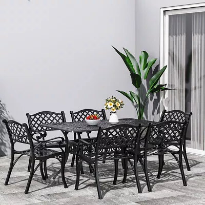 Garden Dining Table And Chairs Set Cast Aluminium Outdoor Furniture Bistro Set • £159.95