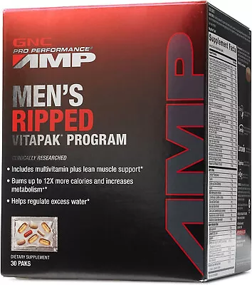 GNC AMP Mens Ripped Vitapak Multivitamins - 30 Pieces Exp 05/2025 • $59.95