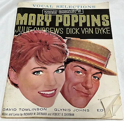 Mary Poppins Vocal Selections Songbook Sheet Music Disney Julie Andrews Dick Van • $7.99