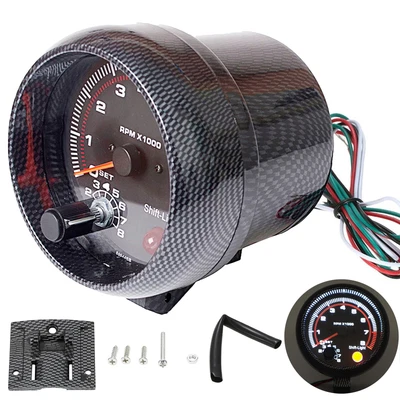 $17.82 • Buy 3.75'' 0-8000RPM Universal Car Tachometer Tacho Gauge Meter LED Shift Light USA
