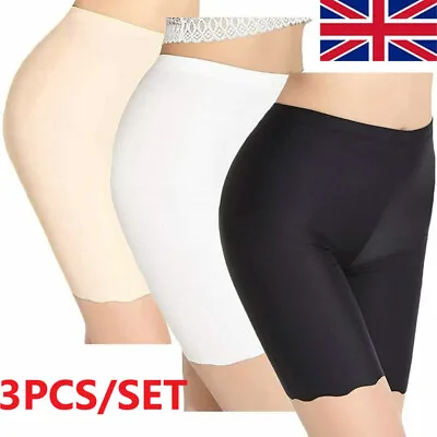 3x Womens Seamless Anti Chafing Slip Shorts Underwear Under Skirt Safety Pants ! • £8.99