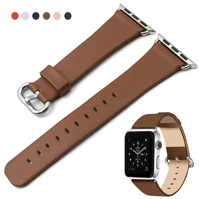 $17.82 • Buy 40/44/41/45mm Soft Genuine Leather Band Strap For Apple Watch Series 8 7 6 5 SE