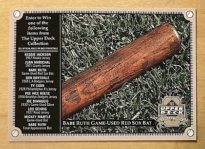 Babe Ruth 2000 Upper Deck Collection Game-Used Red Sox Bat Final Appearance EXNM • $1.42