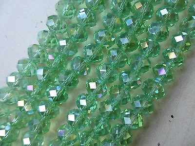 4mm 6mm 8mm 10mm AB Beads Beautiful Faceted Rondelle Glass Crystal In Strings • $3.72