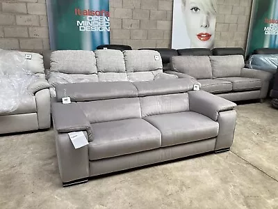 NEW Melo LUCCA Aria Toronto ITALIA LIVING Grey Velvet Sofa • £999