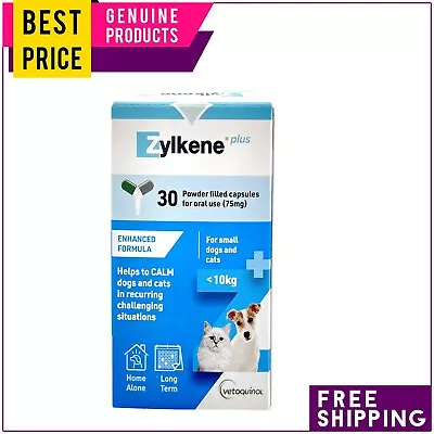 Zylkene Plus Calming Nutritional Supplement Under 10 Kg 30 Capsules For Dogs Cat • $61.95