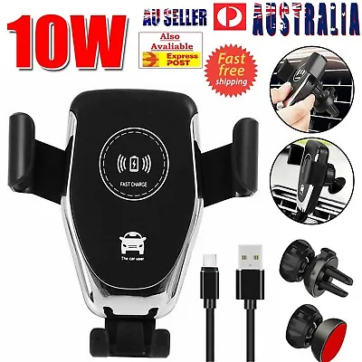 Automatic Clamped 10W Wireless Car Phone Holder Charger Mount Air Vent Smart AUS • $17.99