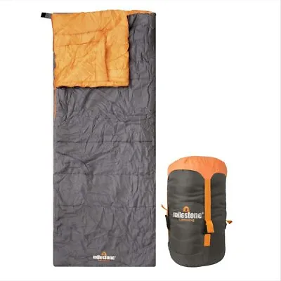 Camping Sleeping Bag Large Single Envelope 3 Season Double Insulation  26730 • £34.99