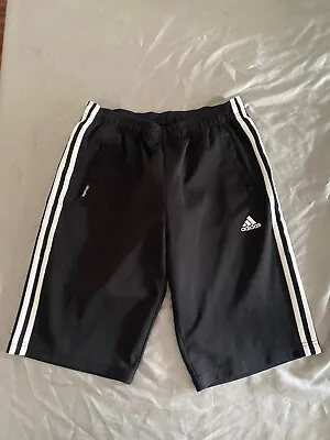 Adidas Black Vintage Mens Gym Shorts M Scally Trackie Track Suit • £16