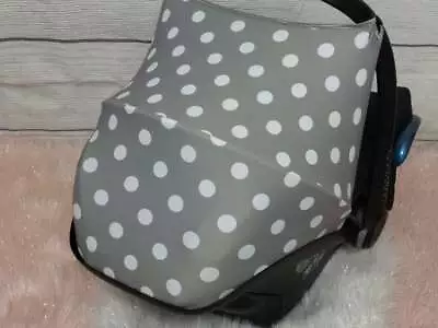 Maxi Cosi Cabriofix car Seat Hood Canopy Sun Shade Grey With White Dots • £9