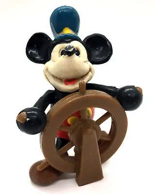 Applause Disney Mickey Mouse Steamboat Willie Ship Captain Wheel Figure VTG 1986 • $9.56