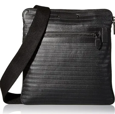 Emporio Armani Crossbody Messenger Leather Shoulder Bag Black With Dust Bag • $170.95