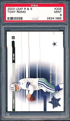 $3.25 • Buy 2003 Leaf R & S #205: TONY ROMO Rookie RC  Dallas Cowboys  /750 ~ PSA 9