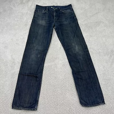 BURBERRY BRIT Cavendish Jeans Straight Leg 34x34 Button Fly Distressed Nova • $54.99