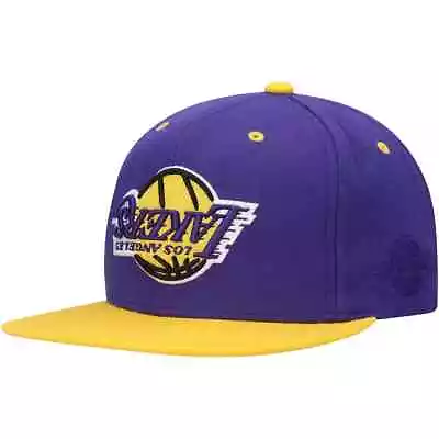 Mitchell & Ness Los Angeles Lakers Purple/Gold Upside Down Men's Snapback Hat • $26.95