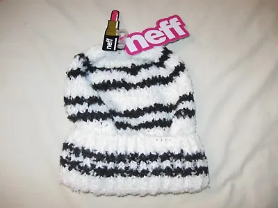 Neff Beanie Hat Cap Women's One Size Ladies New W/Tags Kim Bowcle Stripe Fold • £19.29