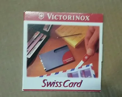 New Victorinox Swiss Card Black 7 Features 10 Functions Pocket Knife 1998 Style • $39.99