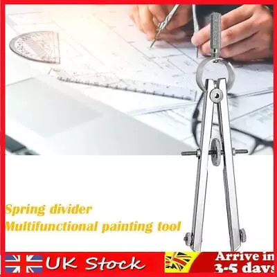 Spring Protractior Compasses Math Geometry Set With Lock Precision Drawing Tool • £5.69