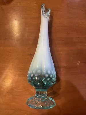 Vintage Fenton Blue Hobnail Opalescent Bud Vase 10 1/2  • $45