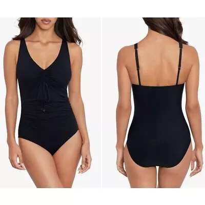 Magicsuit 6017678 Sansa Solid One-Piece Swimsuit Black SZ 8 • $54.50